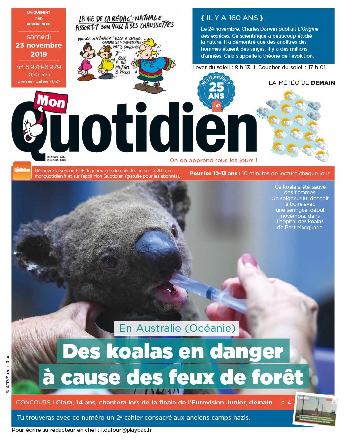 Subscribe to Mon Quotidien with UNIPresse  For Kids (69 years)